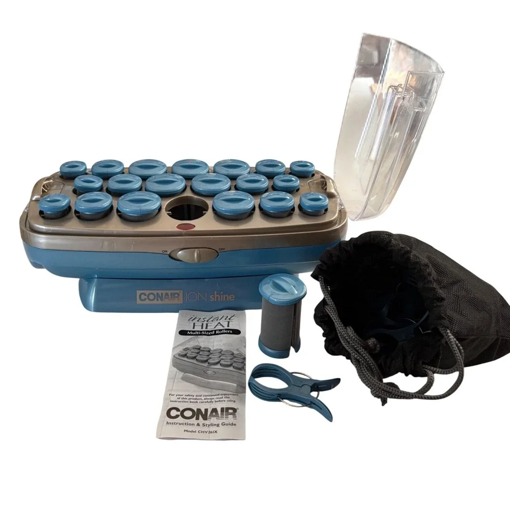 Conair Ion Shine Instant Heat Multi-Sized Rollers CHV26IX Blue 20 Piece Set